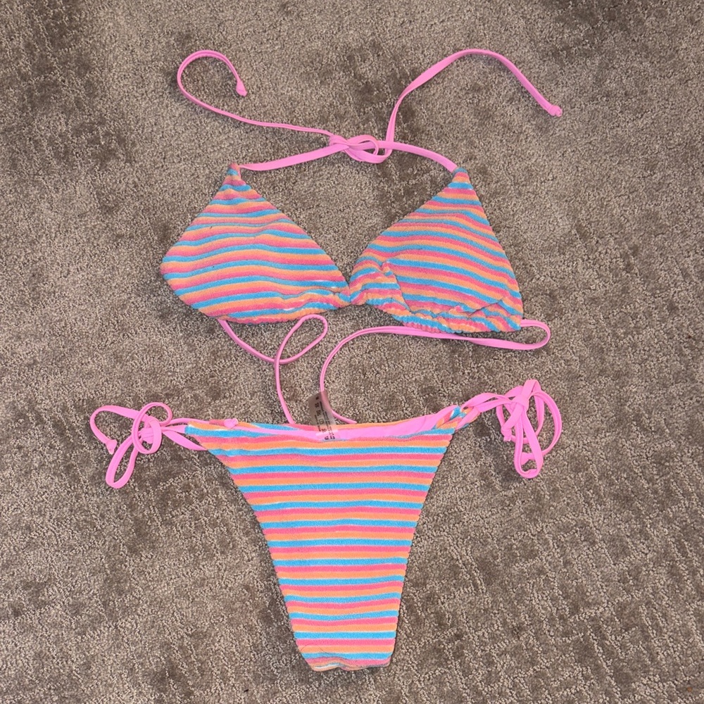Colorful Striped Bikini Set